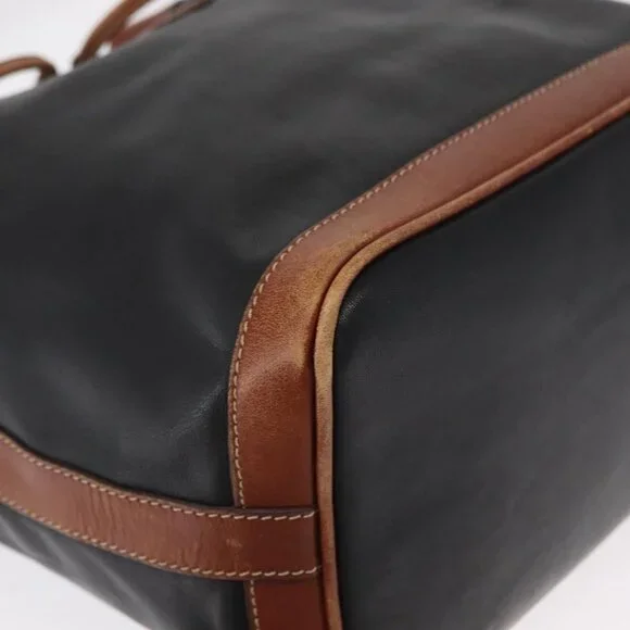 Authentic CELINE Shoulder Bag Leather Black Gold - Picture 2 of 16